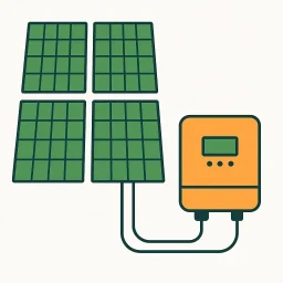 Dieses Schaubild veranschaulicht die Verbindung von Solarmodulen mit einem Wechselrichter und zeigt typische Herausforderungen bei der Anlagenplanung. Es unterstützt den Leitgedanken: Photovoltaik Module richtig auswählen, um technische Probleme wie Überspannung oder Überstrom zu vermeiden.