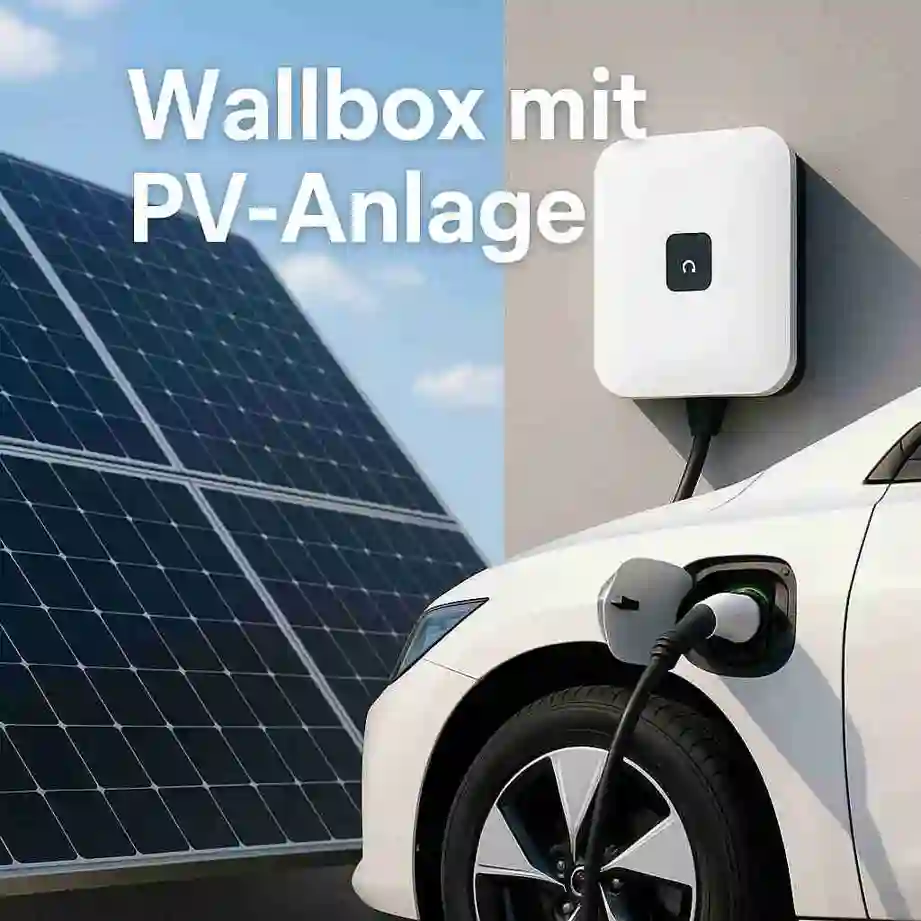 Das Bild zeigt ein Elektroauto beim Laden an einer wallbox mit pv anlage, die an der Hauswand montiert ist – im Hintergrund sind große Solarmodule zu sehen. Die Kombination wallbox mit pv anlage koppeln ermöglicht nachhaltiges Laden mit eigenem Sonnenstrom. Immer mehr Haushalte setzen auf die wallbox intelligente steuerung pv anlage, um Ladeleistung und Eigenverbrauch intelligent zu regeln. Wer eine solche Anlage plant, benötigt oft einen schaltplan pv anlage mit speicher und wallbox, besonders bei komplexen Setups. Mit moderner Technik lässt sich problemlos eine pv anlage mit wallbox koppeln, wobei Systeme mit wallbox mit lademanagement für pv-anlage besonders effizient sind. Eine intelligente wallbox pv anlage passt sich automatisch an Stromüberschüsse an. Wichtig ist auch die korrekte Installation, also z. B. wallbox an pv anlage anschließen und wallbox mit pv anlage verbinden. Die Kombination pv anlage wallbox ist sowohl technisch als auch wirtschaftlich sinnvoll. Die Begriffe wallbox mit pv-anlage, wallbox pv anlage oder wallbox pv-anlage werden häufig synonym verwendet. Eine pv anlage für wallbox liefert dabei den Solarstrom, mit dem das Fahrzeug geladen wird. Speziell gefragt ist auch die easee wallbox mit pv anlage koppeln, die sich gut in moderne Systeme integrieren lässt. Komplettsysteme wie pv anlage mit speicher und wallbox oder pv anlage mit wallbox und speicher bieten maximale Unabhängigkeit. In manchen Regionen ist sogar eine wallbox förderung pv anlage nähe hamburg möglich. Viele Kunden entscheiden sich heute bewusst für eine pv anlage mit wallbox, weil sie nachhaltiges Fahren unterstützen wollen. Im Alltag spricht man oft auch von wallbox und pv anlage oder pv anlage und wallbox als gemeinsames System. Begriffe wie wallbox pv oder wallbox in verbindung mit pv anlage bezeichnen genau dieses Setup. Ein häufiges Szenario ist auch, die wallbox direkt an pv anlage zu koppeln, um den Eigenverbrauch zu maximieren. Es gibt viele Möglichkeiten, eine wallbox mit pv anlage kombinieren zu können – technisch und förderfähig. Voraussetzung dafür ist die fachgerechte installation einer wallbox mit pv-anlage. Für Interessenten lohnt sich oft ein pv anlage mit speicher und wallbox komplettangebot, um alle Komponenten optimal aufeinander abzustimmen. Wer sich fragt, welche wallbox in verbindung mit pv anlage am besten geeignet ist, sollte auf Kompatibilität, Ladeleistung und Steuerung achten.